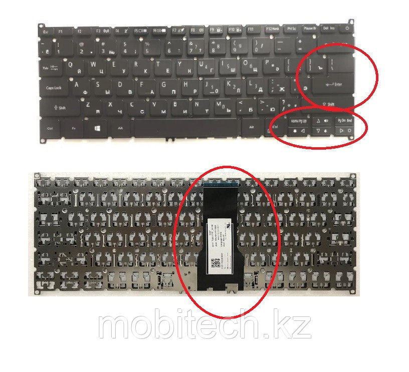 Клавиатуры Acer Swift 3 SF314-54 Swift 3 SF314-56 клавиатура c RU/ EN раскладкой ( без подсветкой )