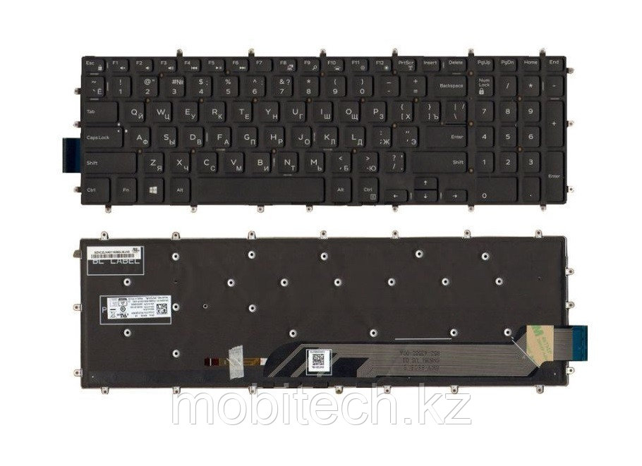 Клавиатуры Dell Inspiron 15-7566 15 7773 P66F клавиатура c EN/RU раскладкой с подсветкой клавиш (backlit).