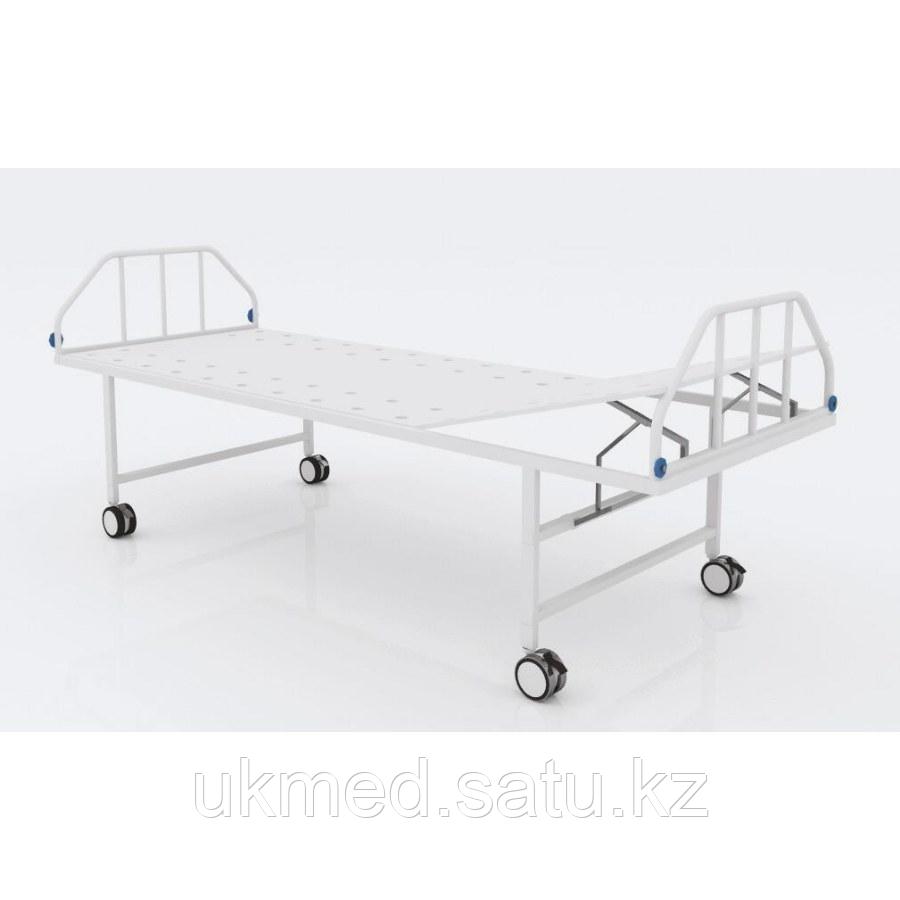 Кровать медицинская функциональная 2-х секционная без боковых ограждений (на колесах) ЮМ КФМ-02 - фото 1 - id-p97340129