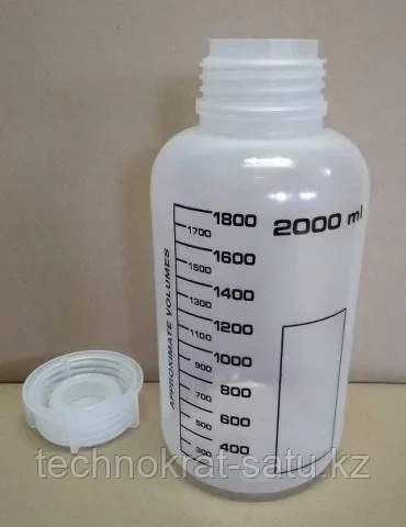 Банка д/реактивов 2л, с черной град.,шир./горл.с крышкой п/п LAMAPLAST., фото 1