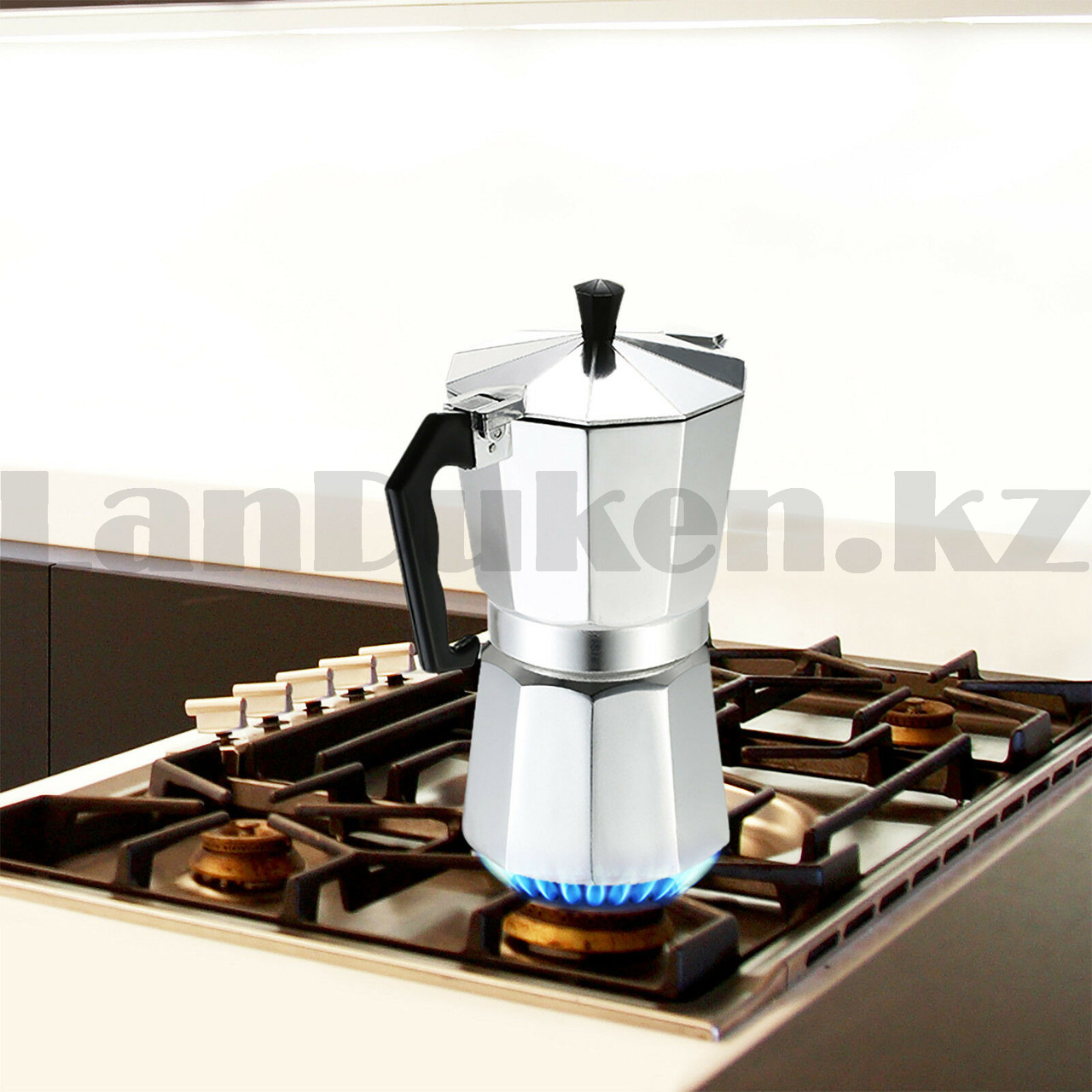 Гейзерная турка для варки кофе металлическая Caffettiera Moka 9 Tazze (9 чашек) espresso - фото 8 - id-p66987101