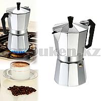 Гейзерная турка для варки кофе металлическая Caffettiera Moka 6 Tazze (6 чашек) espresso