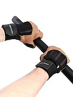 Перчатки для фитнеса мужские кожаные Q11, черно-коричневые (XXL)