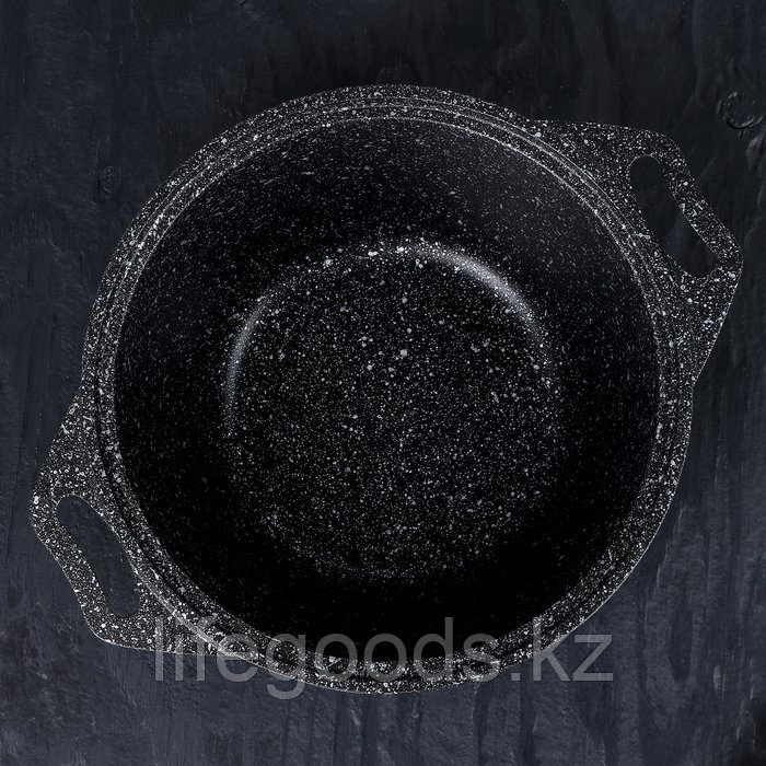 Кастрюля 2л с антипригарным покрытием (темный мрамор) со стеклянной крышкой кмт22а - фото 3 - id-p71153126