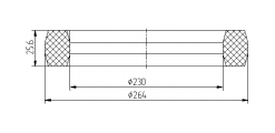 Уплотнение цилиндровой втулки прямоугольного сечения 4066.53.577