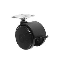 Опора колёсная TUNdRA, с площадкой,d=50 мм, h=65 мм, с фиксатором пластмасса, 1 шт.