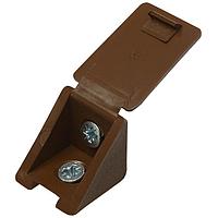 Уголок мебельный "ЗУБР" с шурупом, цвет дуб, 4,0x15мм, 4 шт.