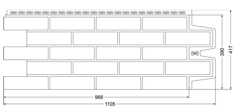 Фасадные панели Пломбирный 968x390 мм (0,38 м2) Клинкерный кирпич Серия Premium Grand Line - фото 2 - id-p97382749