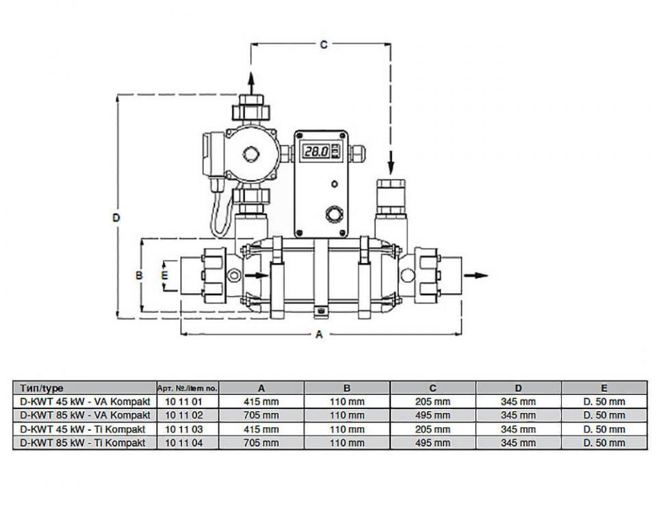 Теплообменник Max Dapra D-KWT-Ti 45 для бассейна (Мощность 45 кВт) - фото 7 - id-p97385548