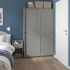 Тумба прикроватная ХАУГА , серый40x36 см ИКЕА, IKEA, фото 3