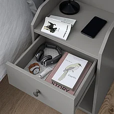 Тумба прикроватная ХАУГА , серый40x36 см ИКЕА, IKEA, фото 2