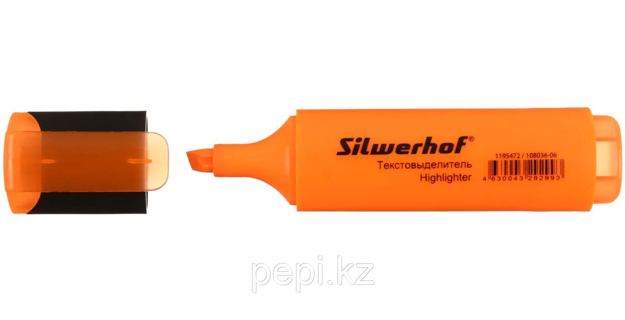 Маркер текстовыделитель SILWERHOF "Blaze" 1-4 мм, оранжевый