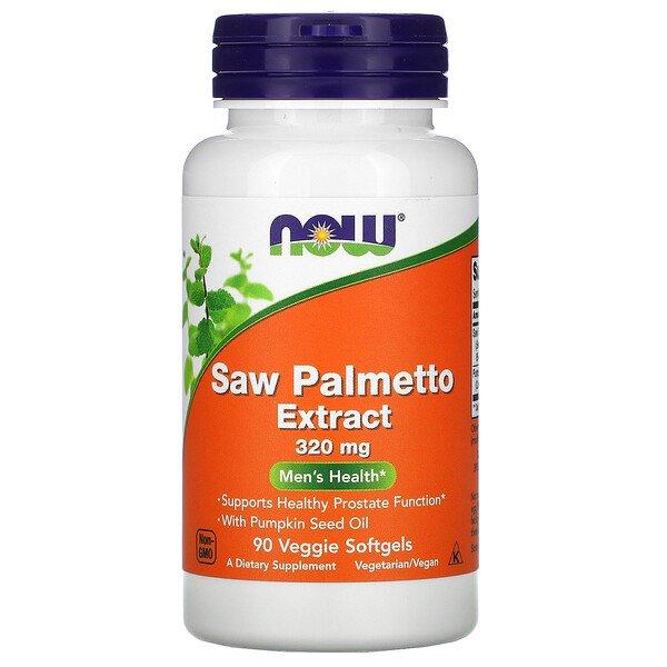 Now Foods, экстракт серенои, мужское здоровье, 320 мг, 90 растительных капсул
