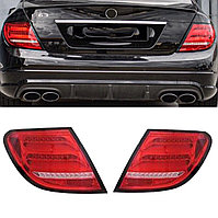 Задние фонари на Mercedes-Benz C-class W204 2006-11 тюнинг (Красный цвет)