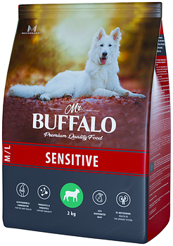 Mr.Buffalo Sensitive для собак средних и крупных пород с ягненком, 2 кг