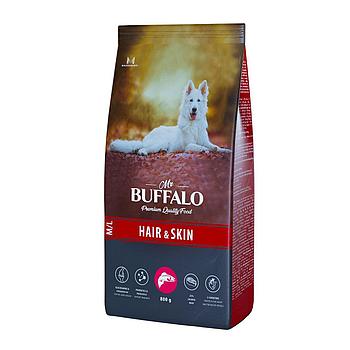 Mr.Buffalo Hair&Skin для собак средних и крупных пород с лососем, 800 гр