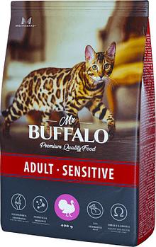 Mr.Buffalo Sensitive для взрослых кошек с индейкой, 400 гр