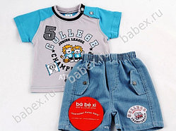 Комплект для мальчика (джинсовые шорты, футболка)