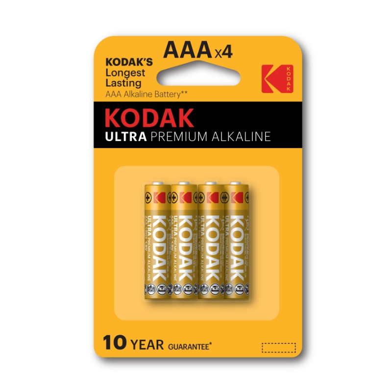 Батарейка алкалиновая Kodak Ultra Premium, AАA, LR03-BL4, 1.5В, блистер, цена за 1 шт.