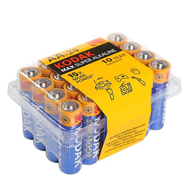 Батарейка алкалиновая Kodak Max, AA, LR6-24BOX, 1.5В, набор, цена за 1 шт.