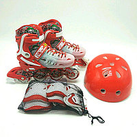 Роликовые коньки MIQI SKY  бесшумные с каучуковыми колесами(защита и шлем в комплекте), фото 1
