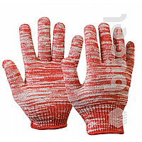 Перчатки №14 хб с ПВХ черные-красная полоска