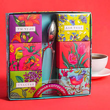 Чайный набор цветочный: 6видов чая и ситечко