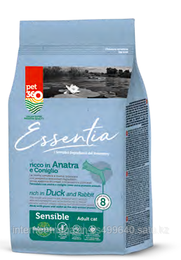 Essentia Adult Sensible Duck & Rubbit, сухой корм для кошек с чувствительным пищеварением утка с кроликом