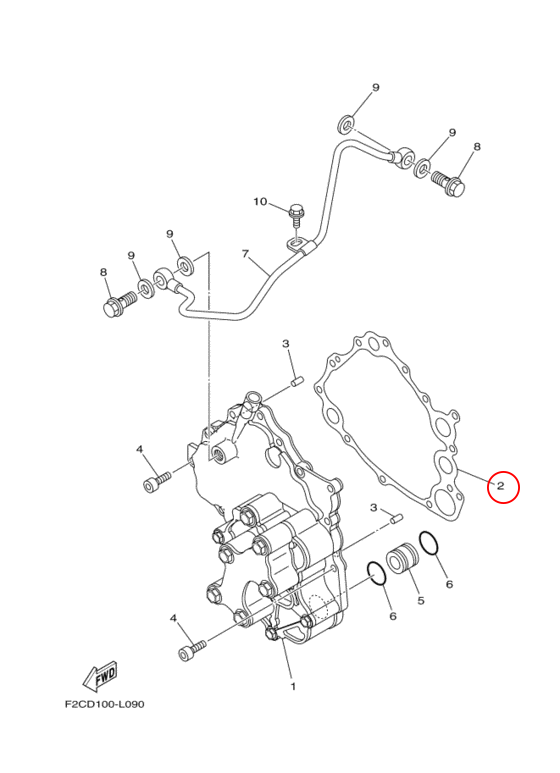 Прокладка масляного насоса для гидроциклов Yamaha 6S51356300 - фото 2 - id-p94118148