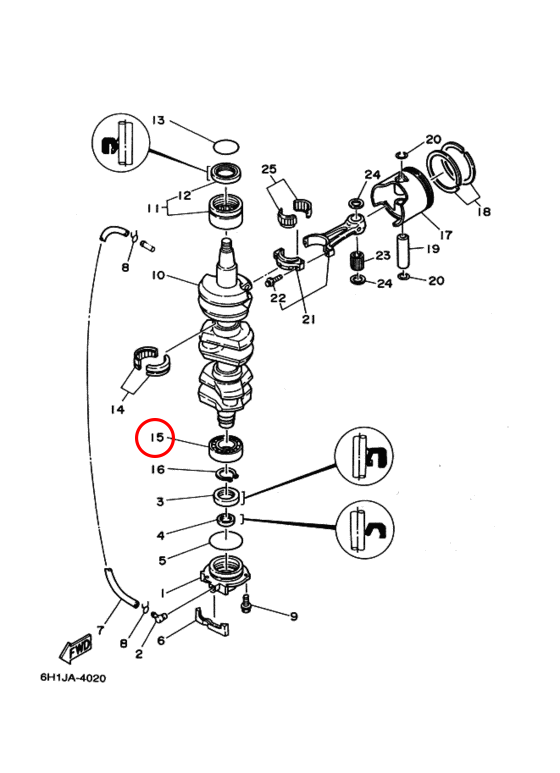 Подшипник коленвала Низ Yamaha Y 75-90 +50 OMAX 93306206U5 - фото 2 - id-p94117940