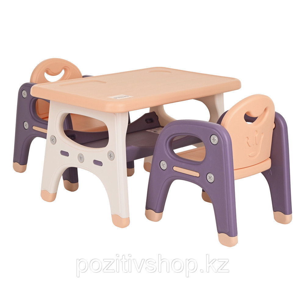 Детский стол Pituso и два стульчика Фиолетовый - фото 1 - id-p97427073