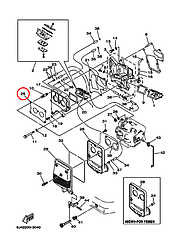 Прокладка карбюратора лодочного мотора Yamaha Y 40 (6F5) 6F514198A1