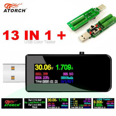 Цифровой USB тестер-вольтамперметр 13-в-1 U96 с OLED дисплеем ATORCH (USB-тестер + 3А нагрузка + 2Х кабель - фото 2 - id-p67910135