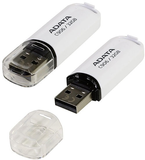 Флешка USB ADATA, C906  AC906-32G-RWH, 32GB, Белая