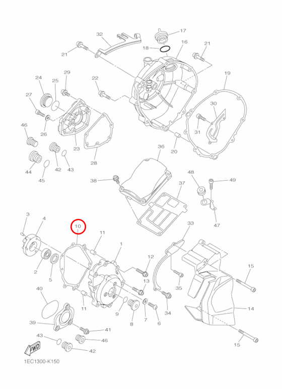 Прокладка крышки генератора мотоцикла Yamaha Moto 2D11545110 - фото 2 - id-p94117667