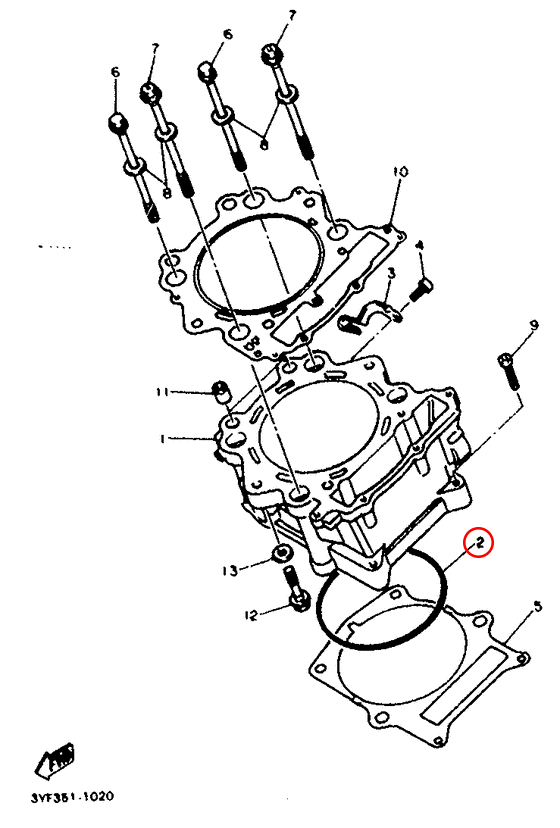 Уплотнительное кольцо цилиндра Yamaha ATV \ MOTO 9321101467 - фото 2 - id-p94117540