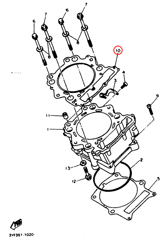 Прокладка цилиндра Yamaha ATV \ MOTO 3YF1135100