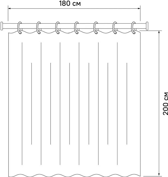 Штора для ванной IDDIS Stereo Square 500E18Si11 180x200 см, EVA - фото 2 - id-p97440928