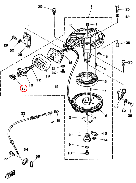 Крышка ручки кикстартера Yamaha Y 5-90 6F51577902