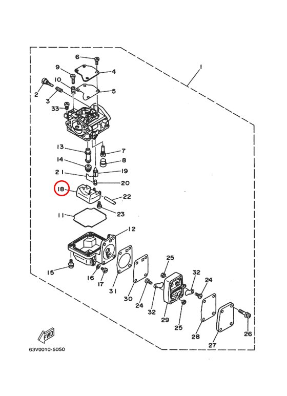 Поплавок карбюратора Yamaha Y 15 63V1498500 - фото 2 - id-p78095361