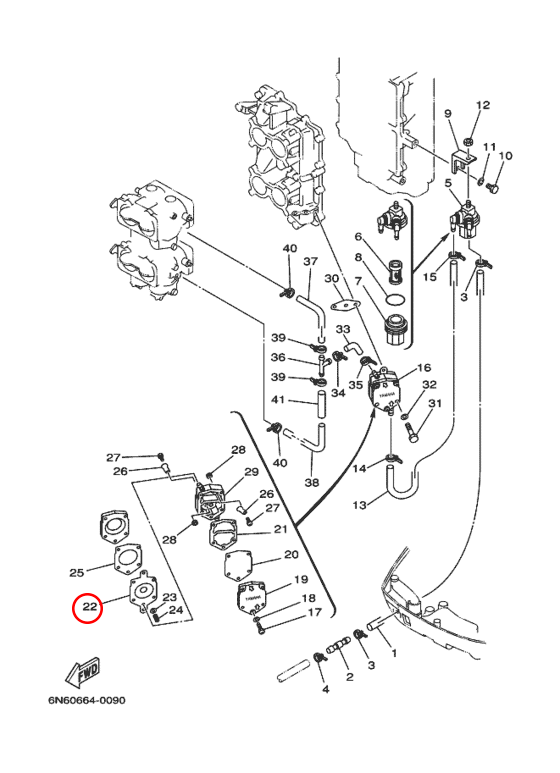 Мембрана топливного насоса Yamaha Y 100-250 6E52441100 - фото 2 - id-p78095321