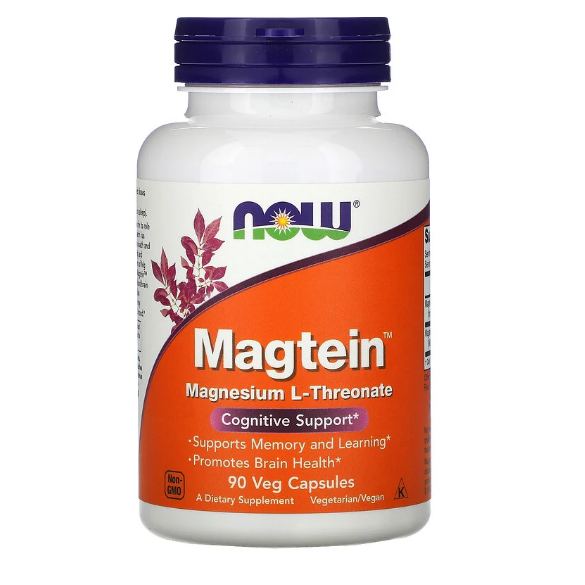 Now Foods, Magtein, L-треонат магния, 90 растительных капсул