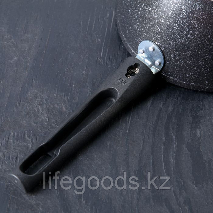 Кастрюля 1,5л с антипригарным покрытием (темный мрамор) со съемной ручкой, со стеклянной крышкой кмт17а - фото 4 - id-p71153119