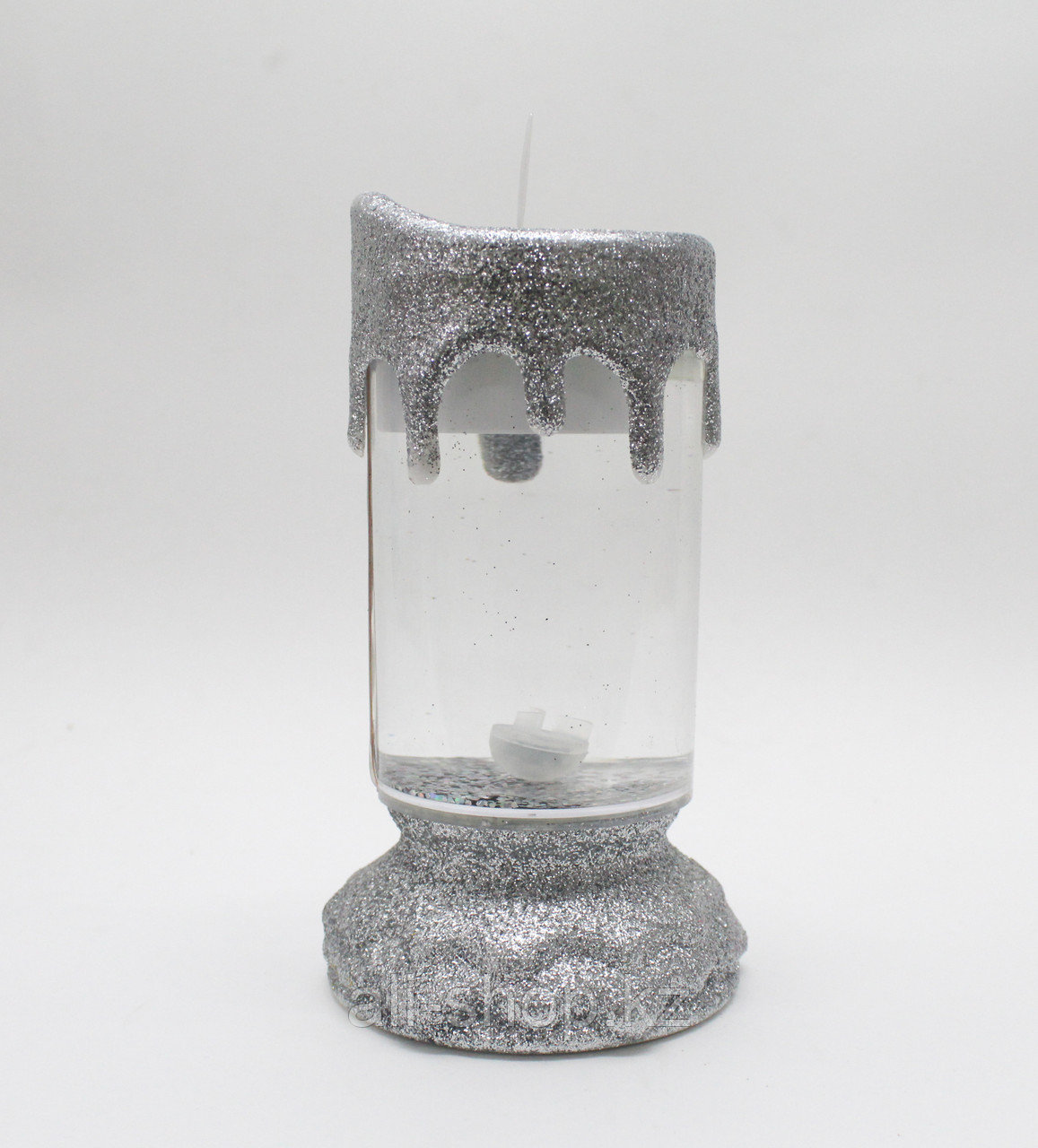 Свеча-лампа декоративная Romantic Candle S-100, серебристая, 17 см