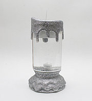 Свеча-лампа декоративная Romantic Candle S-100, серебристая, 17 см