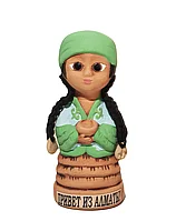 Статуэтка глиняная - Девушка с надписью "Привет из Алматы", 13 см