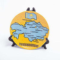 Сувенирная тарелка "Карта Казахстана_lat" 10*10 см