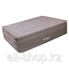 Кровать надувная двуспальная 203х152х51 см, max 273 кг,intex 66962, поверхность флок, встроенный насос - фото 1 - id-p97445130