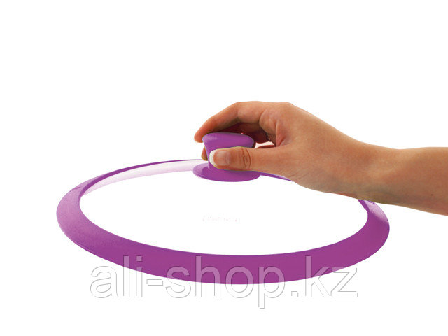 9972 FISSMAN Стеклянная крышка GOURMET 24 см с фиолетовым силиконовым ободком - фото 1 - id-p97446679