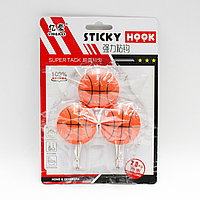 Вешалки-крючки для полотенец "Баскетбольные мячи", 3 шт.